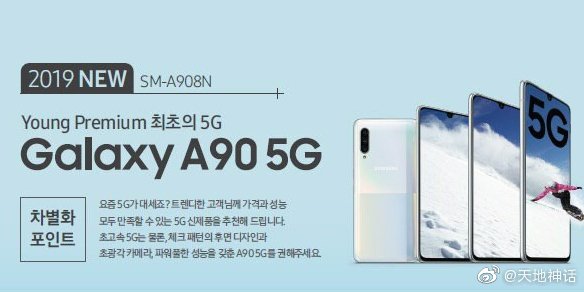 Samsung Galaxy A90 5G paljastui ensi kerran.