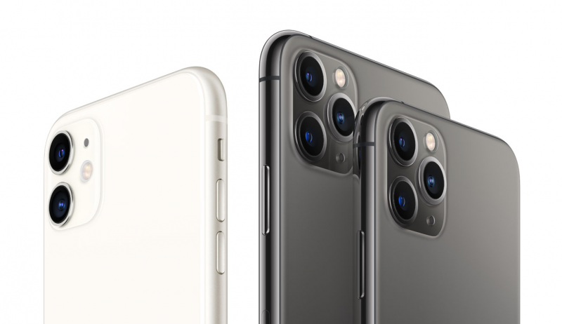 iPhone 11:ssä on takana kaksi kameraa, iPhone 11 Pro -malleissa kolme.