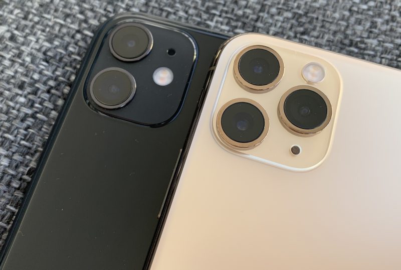 Kamerakohouman koko on iPhone 11:ssä ja iPhone 11 Pro -malleissa sama vaikka ensin mainitussa kameroita on kolmen sijaan vain kaksi.