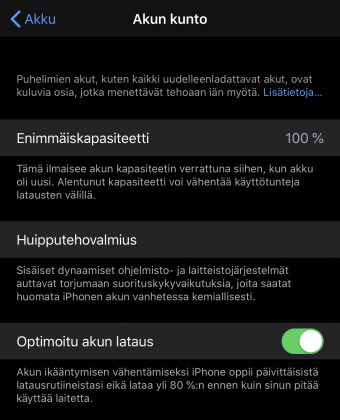 Optimoitu akun lataus on uusi toiminto iOS 13:ssa.
