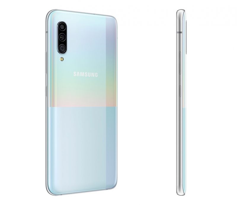 Samsung Galaxy A90 5G valkoisena värivaihtoehtona.