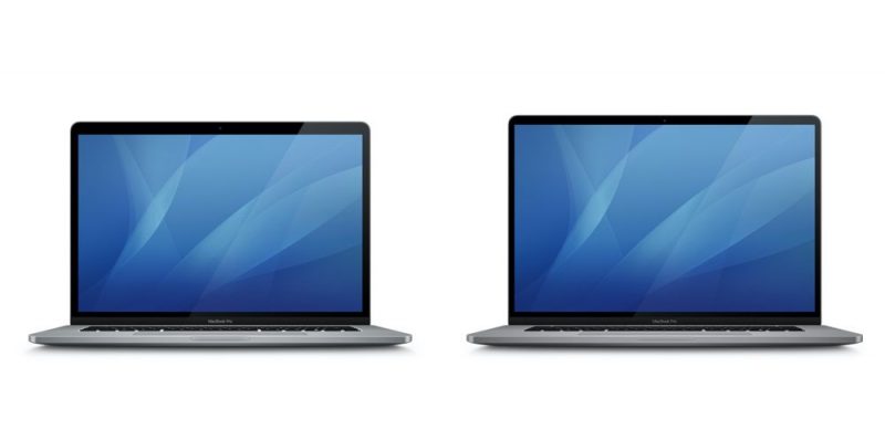 Oikealla mahdollinen uuden 16 tuuman MacBook Pron kuvake, vasemmalla aiempi 15 tuuman MacBook Pro. Kuva: MacGeneration.