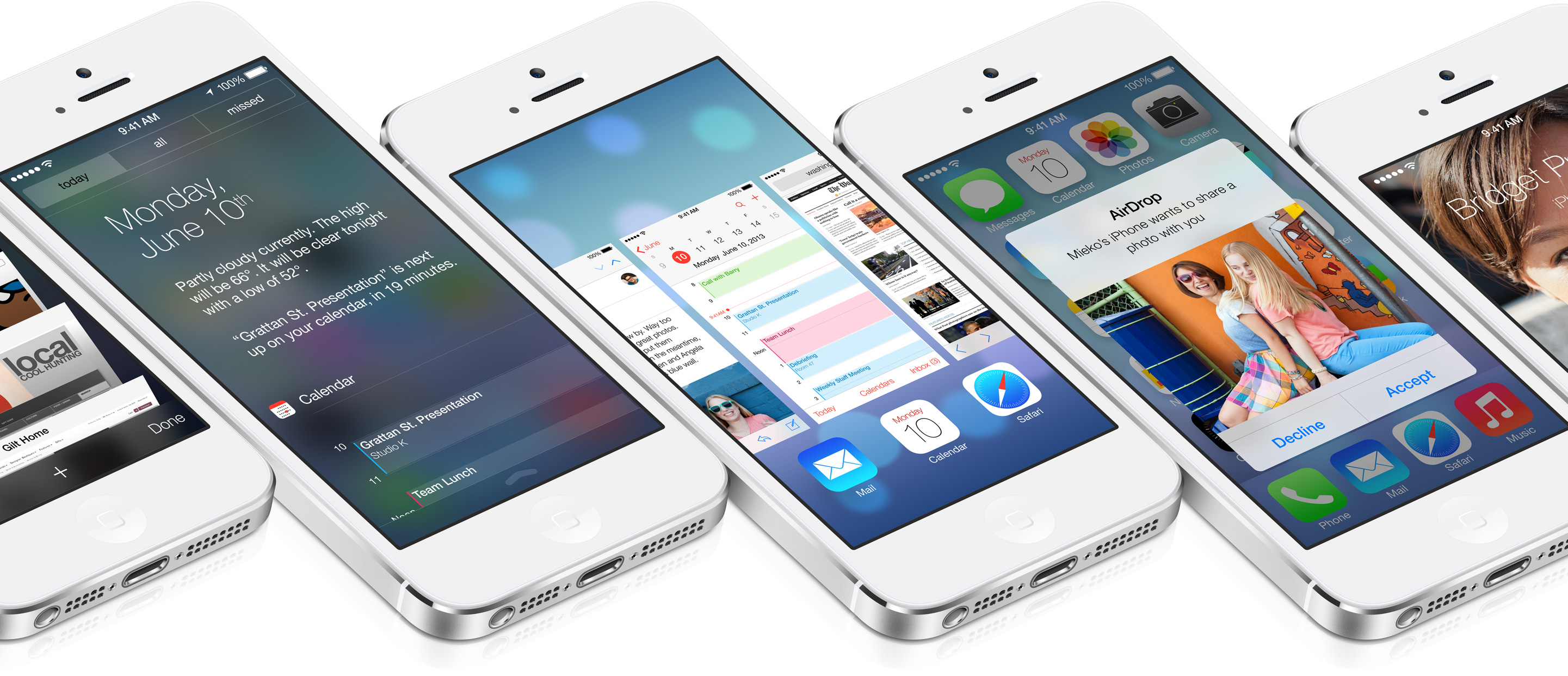 Applen iOS 7: Ilmoituskeskus, Moniajo, AirDrop