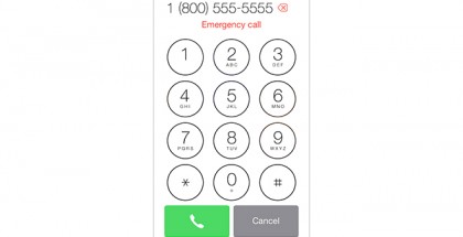 iOS 7:n hätäpuhelunäkymä