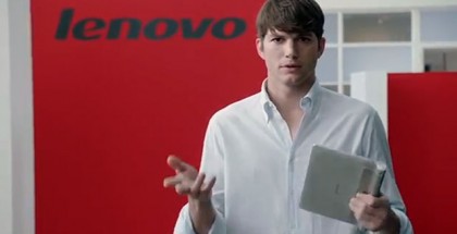 Ashton Kutcher on Lenovo-mies