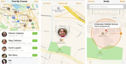 Find My Friends eli suomeksi Etsi ystäväni -sovellus uudeen ilmeen mukaisena iOS 7:llä