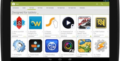 Google Play nostaa tablettisovellukset esille