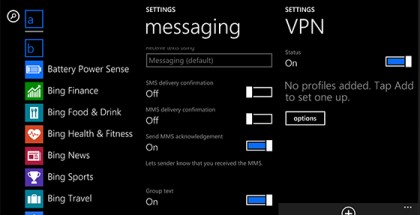 Windows Phone 8.1:n uudistuksia: Battery Power Sense, mahdollisuus viestisovelluksen vaihtoon, VPN-tuki...