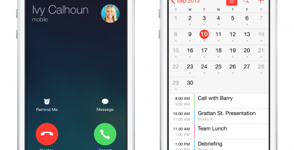 iOS 7.1:n uudistuksia: Saapuvan puhelun näkymän ilme on muuttunut ja Kalenteriin kuukausinäkymässä näkyvät nyt myös tapahtumat