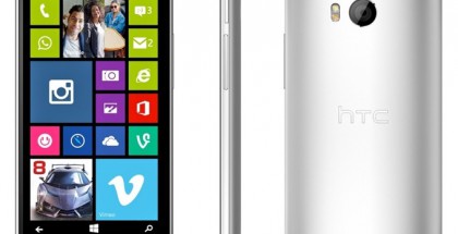 HTC One (M8) ja Windows Phone 8.1 yhdistettynä konseptikuvassa - ei oikea kuva HTC:ltä