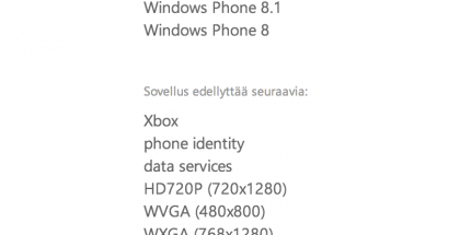 Windows Phone 8 -sovellukset on nyt merkitty myös Windows Phone 8.1 -yhteensopiviksi