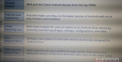 Android Policen julkaisema vuotokuva Android Silver -esityksestä