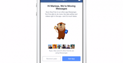 Facebookin tiedoteviesti Messenger-muutoksesta
