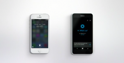 Kuvakaappaus Microsoftin Cortana-mainoksesta