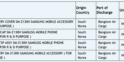 Samsungin uuden, edullisen Tizen-puhelimen komponentteja matkalla Intiaan testikäyttöön