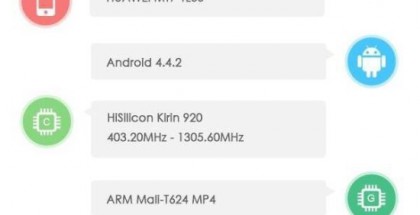 Mahdollinen Huawei Ascend Mate 3 AnTuTu-testisovelluksen tuloslistalla