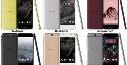 HTC One A9 ja kuusi värivaihtoehtoa @evleaksin kuvassa