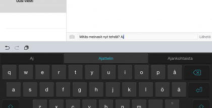 Esimerkkinä SwiftKey tarjoaa suomenkielisen ennustavan tekstinsyötön.