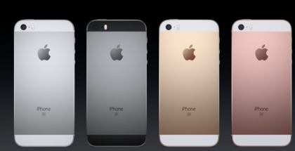 iPhone SE:n värivaihtoehdot. Neljän tuuman kokoluokassa ei ruusukultaa ole Applelta aiemmin nähty.