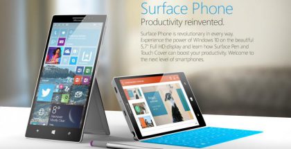 Microsoft Surface -puhelimen fanikonsepti.