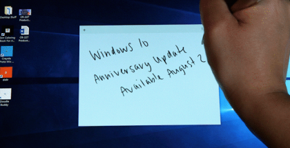 Windows 10 ja muistiinpanot kynäillen.