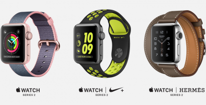 Apple Watchin eri nyt tarjolla olevat versiot. Toisen sukupolven uutuus on Nike-yhteistyö.
