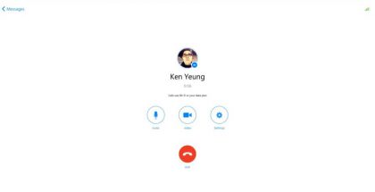 Messenger-puhelu Windows 10:llä VentureBeatin kuvassa.