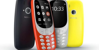 Uuden Nokia 3310:n neljä eri värivaihtoehtoa.