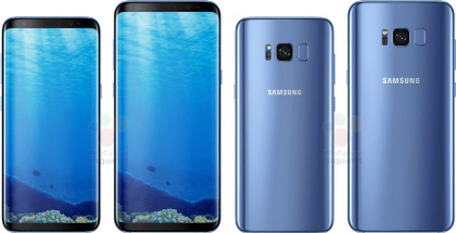 Galaxy S8 ja Galaxy S8+ sinisenä WinFuture.den uudessa kuvassa.