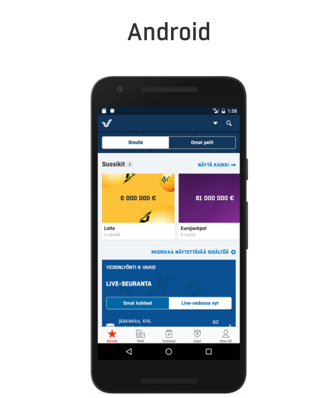 Kytkennät Android App