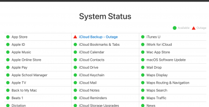 Applen iCloud-varmuuskopioissa on ollut ongelmia.