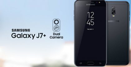 Samsung Galaxy J7+ sisältää kaksoiskameran.