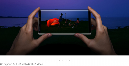 Galaxy Note8 -sivuille on ilmestynyt maininta 4K-videokuvauksesta 60 fps -nopeudella.