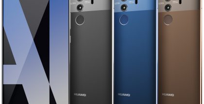 Huawei Mate 10 Pron kolme eri värivaihtoehtoa.