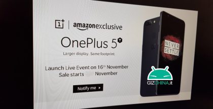 GizChinan julkaisema OnePlus 5T -vuotokuva ilmeisesti Amazonin Intian sivuilta.