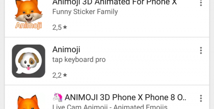 Animoji-termillä ratsastavia sovelluksia on lukuisia Google Playssa.