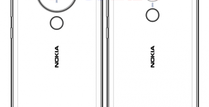 Jo puolisen vuotta vanhassa kuvassa vasemmalla huhuttu uusi erikoinen Nokia-kamerapuhelin. Oikealla verrokkina Nokia 8 Sirocco.