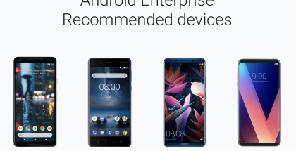 Esimerkkejä suositelluista Android-puhelimista yrityksille.