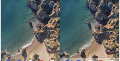 Vasemmalla Pixel Launcherin aiempi ulkoasu, oikealla uusi.