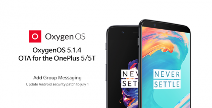 OxygenOS 5.1.4 OnePlus 5:lle ja 5T:lle.