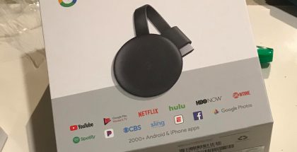 Googlen kolmannen sukupolven Chromecastin myyntipakkaus. Reddit-käyttäjä GroveStreetHomien julkaisema kuva.