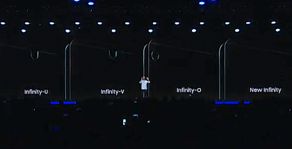 Samsungin uudet Infinity-näytöt sisältävät erilaisia lovia tai pyöreän aukon etukameralle.
