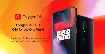 OxygenOS 9.0.3 on uusin päivitys OnePlus 6:lle.