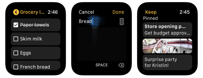 google keep for apple watch