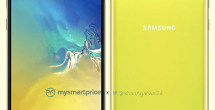 Samsung Galaxy S10e Canary Yellow -värisenä. Kuva: MySmartPrice / Ishan Agarwal.