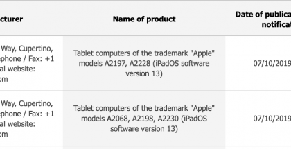 Uudet rekisteröidyt iPad-mallit tietokannassa.