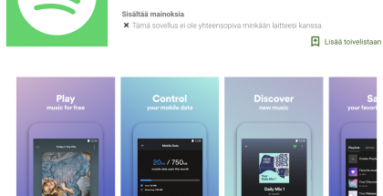 Spotify Lite Google Play -sovelluskaupassa.