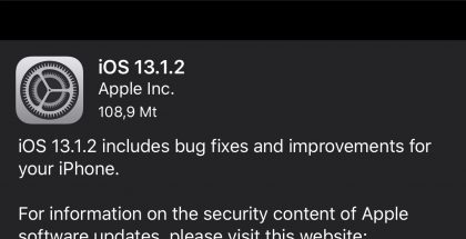 iOS 13.1.2 on nyt julkaistu.