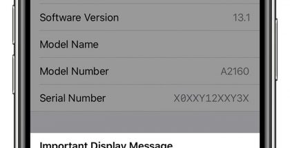 iPhone 11 -puhelimet kertovat Tietoja-näkymässä, mikäli niihin on vaihdettu muu kuin Applen alkuperäisnäyttö.