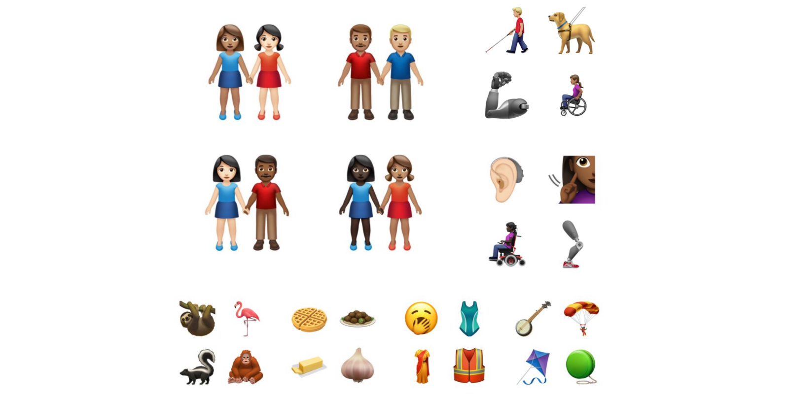 Applen uusia emoji-kuvakkeita.iOS 13.2:n uusia emoji-kuvakkeita.
